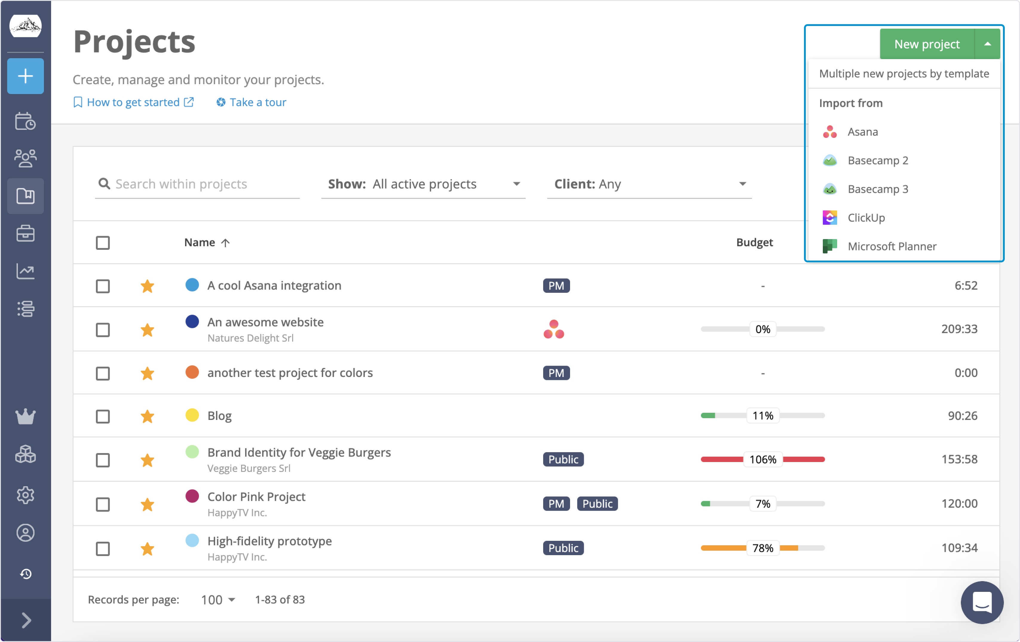 Import multiple projects