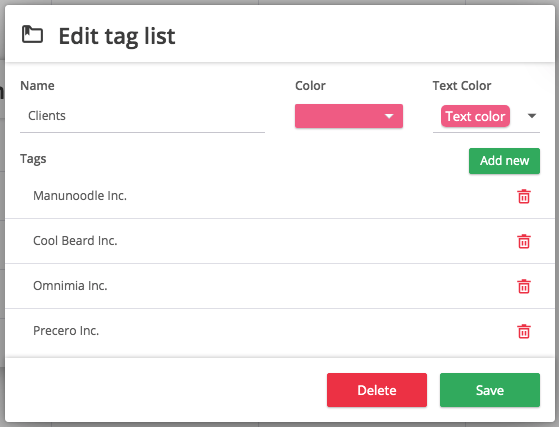 timeneye tag list
