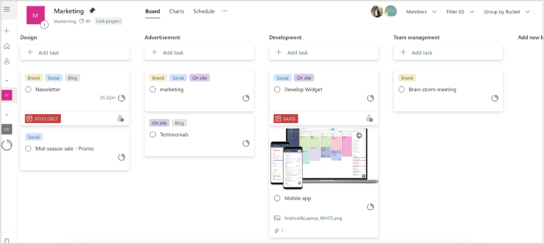 timeneye widget in planner