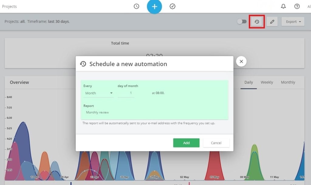 timeneye automated time report