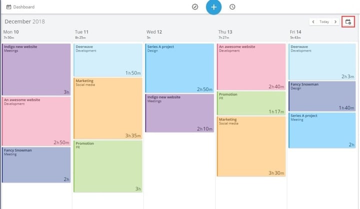 timeneye calendar dashboard