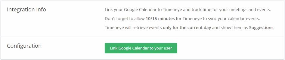 timeneye google calendar