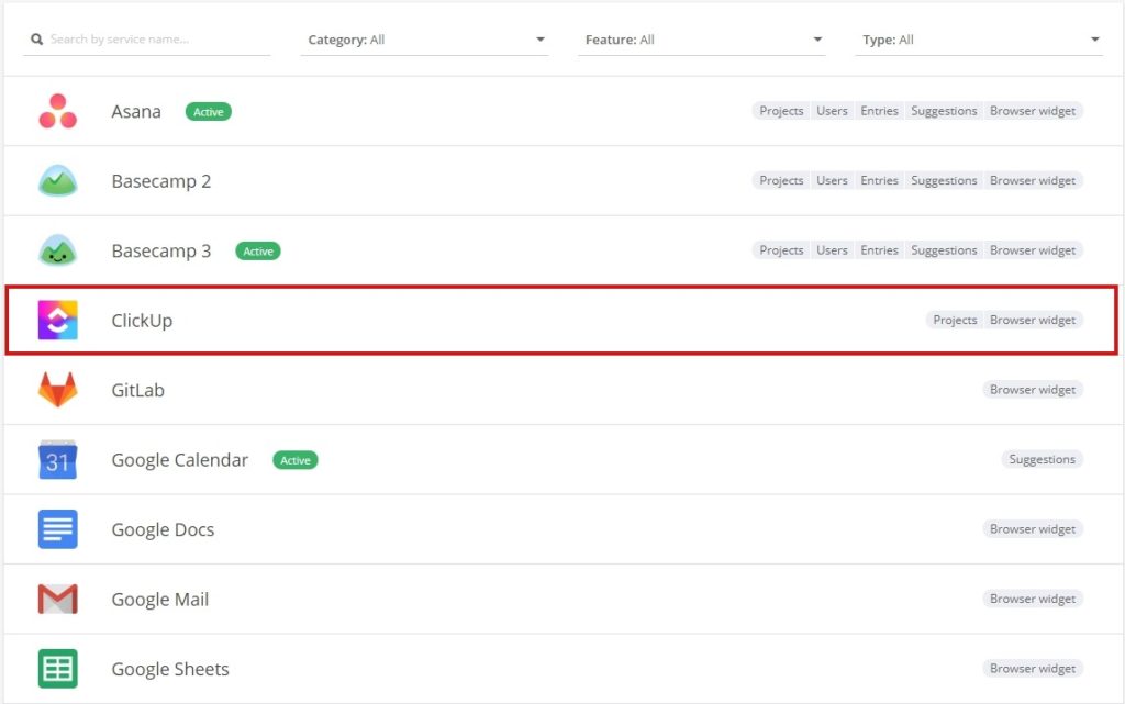 sync Clickup with Timeneye