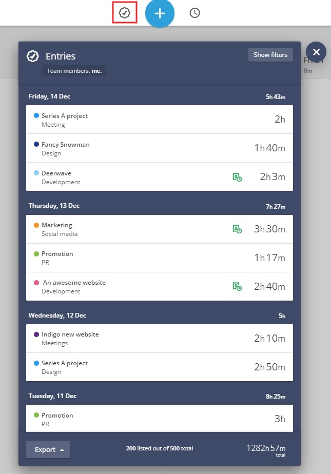 managing billable entries