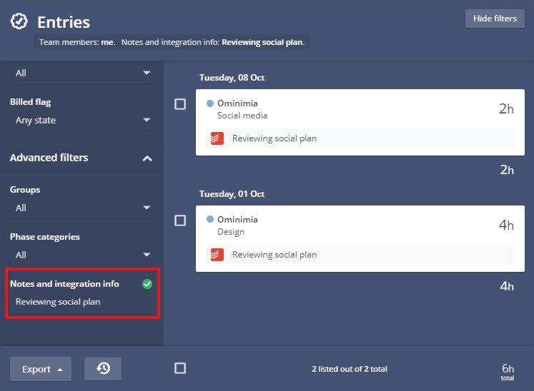 time tracking in todoist seen in the timeneye software