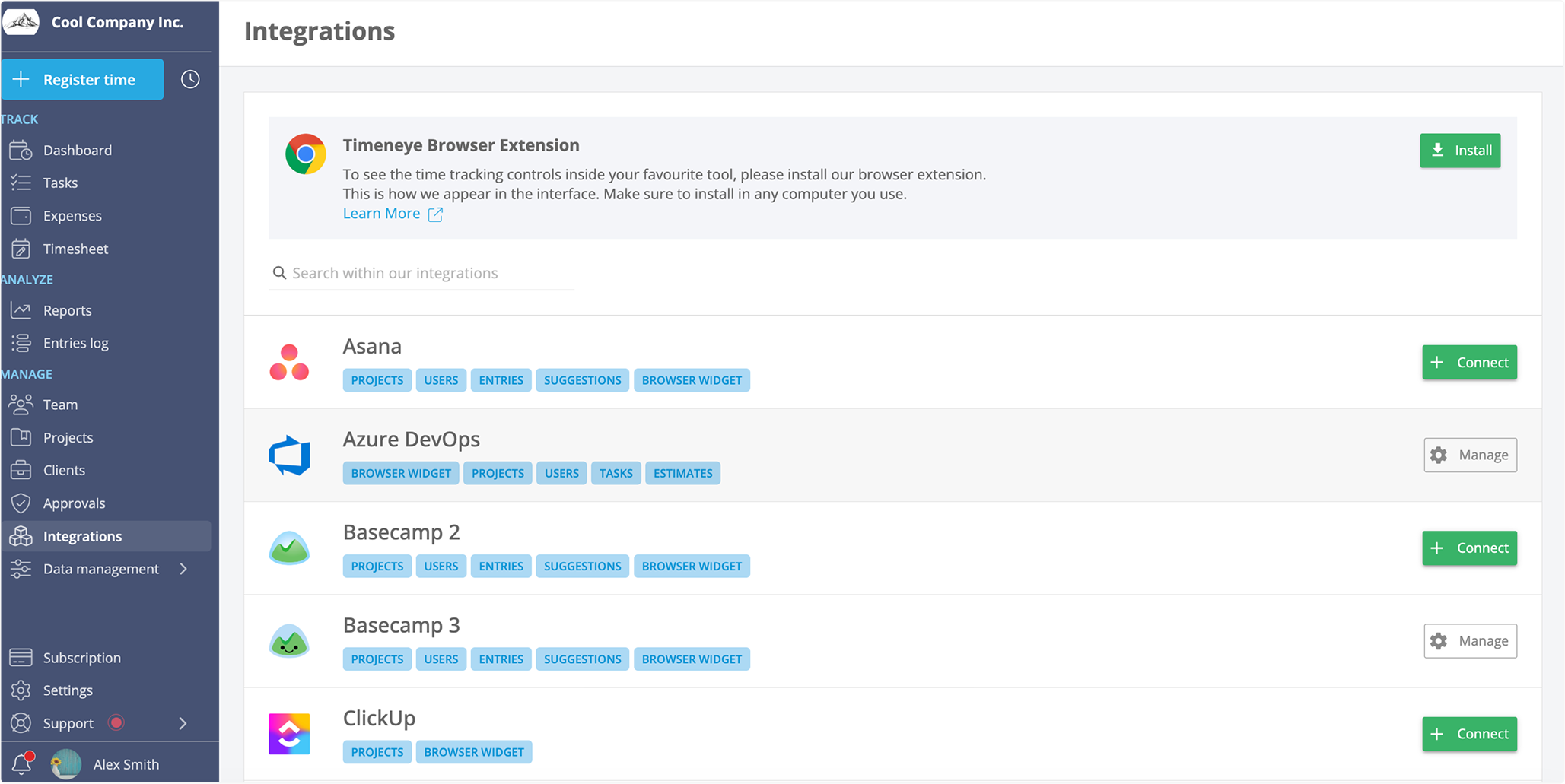 timeneye azure devops native