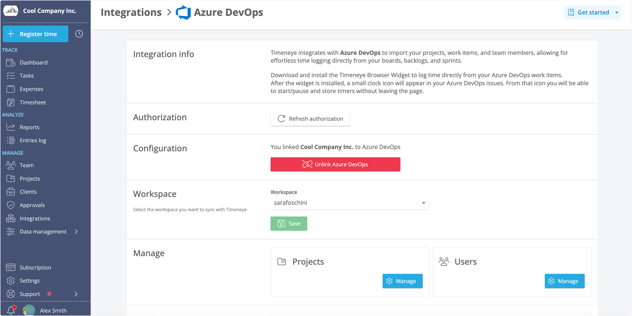 timeneye azure native connected