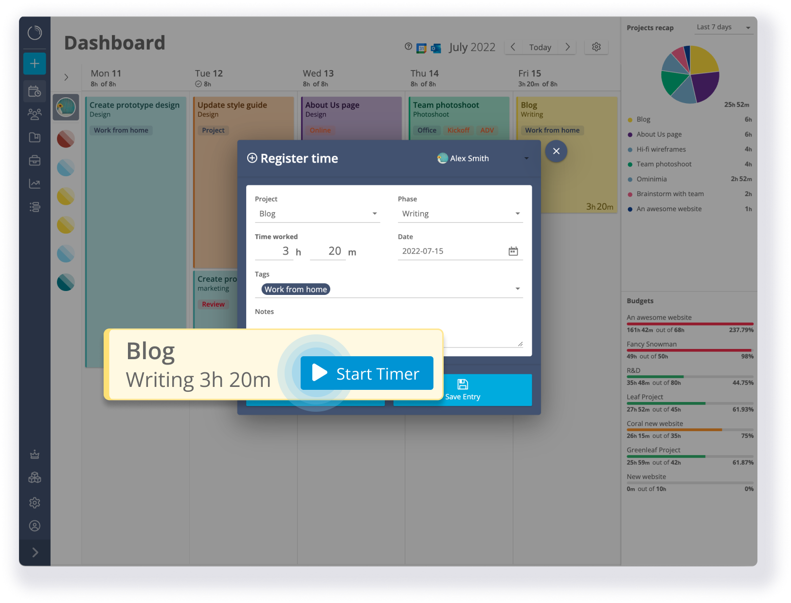 Start timer for blog