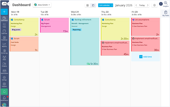 track calendar events